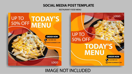 Food menu social media  templateのイラスト素材