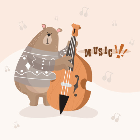 Cute wild bear character vector illustrationのイラスト素材