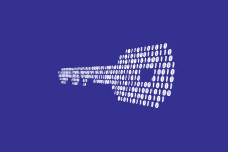 Digital key as the password to the lockの写真素材