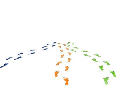 Traces going to something certain on a white backgroundの写真素材