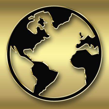 The planet earth on a color backgroundの写真素材