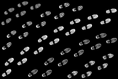 Traces going to something certain on a black backgroundの写真素材