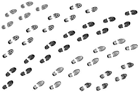 Traces going to something certain on a white backgroundの写真素材