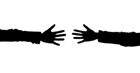 Hands to last arches to the friend from the different partiesの写真素材