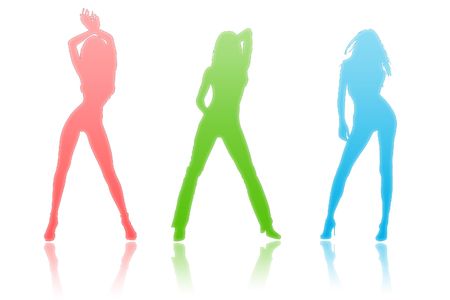 Team of beautiful woman on a white backgroundの写真素材