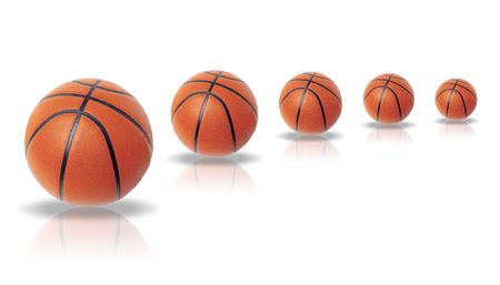 Illustration of a ball for basketball on a white backgroundの写真素材