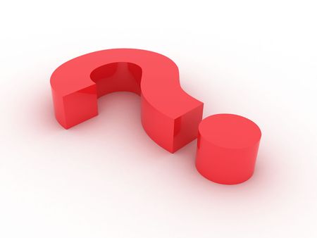 3d illustration of a sign question on a white backgroundの写真素材