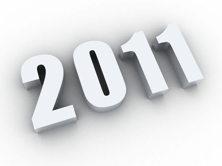 Illustration of numbers of new 2011 on a white backgroundの写真素材