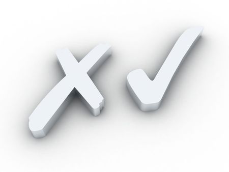 Illustration of a positive and negative symbol on a white backgroundの写真素材