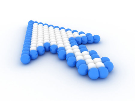 Illustration of an arrow of a computer mouse on a white backgroundの写真素材