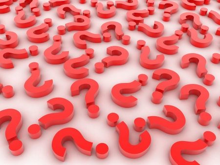 3d illustration of a sign questions on a white backgroundの写真素材
