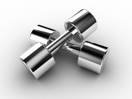 Illustration of pair dumbbells on a white backgroundの写真素材