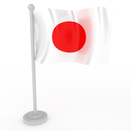 Illustration of a flag of Japan on a white backgroundの写真素材