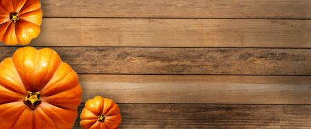 PUMPKINS ON WOOD BOARDSの写真素材