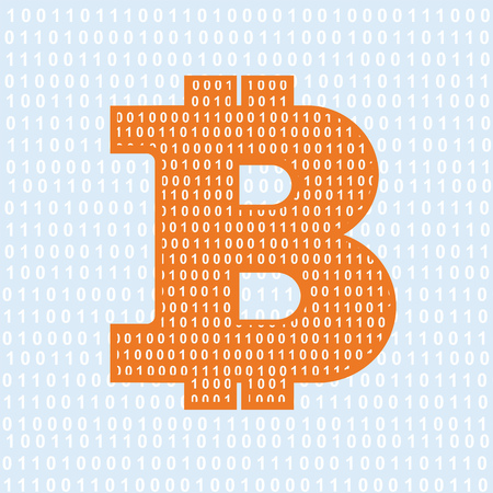 Vector Bitcoin symbol. cryptography illustrationのイラスト素材