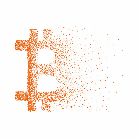 Vector Bitcoin symbol. Hand drawn cryptography illustrationのイラスト素材