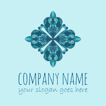 Logo for boutique, interior. Company logo, mark, emblem, element. Geometric logo. Mandala logo. Icons, business, invitations. Vintage. Islam, Arabic, Indian, ottoman.のイラスト素材