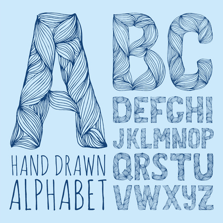 decorative alphabet vector font.のイラスト素材
