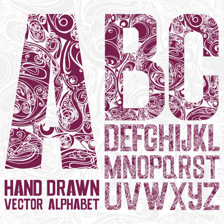 decorative alphabet vector font. Letters for logoのイラスト素材