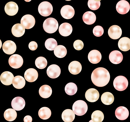 vector seamless pattern of pearls, girly patternのイラスト素材