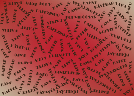 Seamless pattern with typography words in different languages and red backgroundのイラスト素材