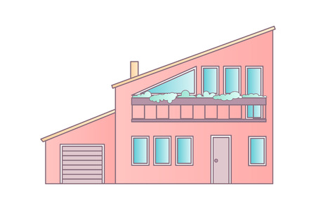 House. Flat Design Vector Abstract Architecture Illustration.のイラスト素材