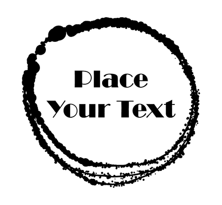 Black ink round stroke on white background. Vector illustration of grunge circle stains. Enso calligraphy element japanese or chinese styleのイラスト素材