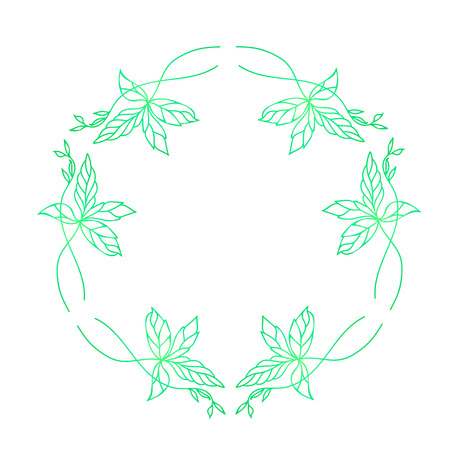 Wreath with collection decorative floral design elements with golden texture.のイラスト素材