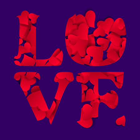 LOVE Happy Valentines day card, Font Typeのイラスト素材
