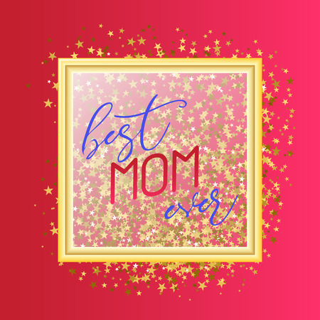 Super Mom text design in pop art style for Happy Mother s Day celebration.のイラスト素材