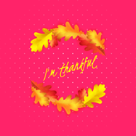 Vector thanksgiving greeting card with hand lettering label - happy thanksgiving dayのイラスト素材