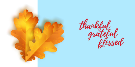 Vector thanksgiving greeting banner with hand lettering label - happy thanksgiving dayのイラスト素材