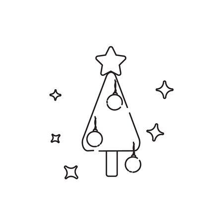 Christmas tree linear icon. Modern outline Christmas tree logo concept on white background from Christmas collection. Suitable for use on web apps, mobile apps and print media.のイラスト素材