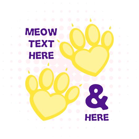 Pets paws shaped as heart with place for textのイラスト素材