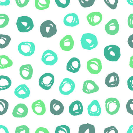 Eco Green palette Seamless pattern with abstract ornament. Colorful ink Dry brush. Pastel colors. Hand drawn background.のイラスト素材