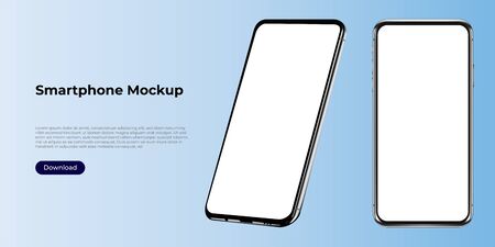 realistic smartphone template mockup for user experience presentation. Stylish concept design for websites, applications and landing pages.のイラスト素材