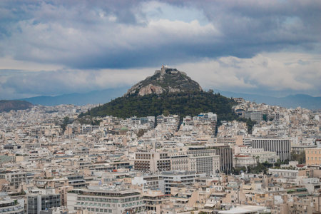 Mount Lycabettus a Cretaceous limestone hill in Athens, Greece