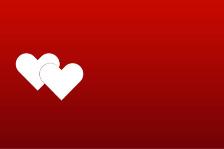 Two vector hearts saint valentine s day on darl red gradient background.のイラスト素材