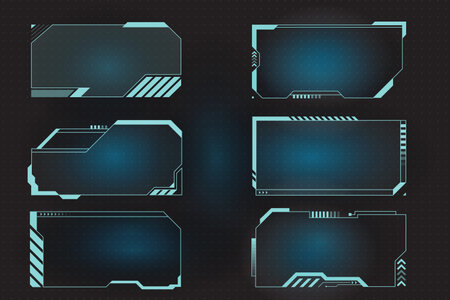 Futuristic HUD frames for call out and control panel. Screen elements set of Sci Fi User Interface...