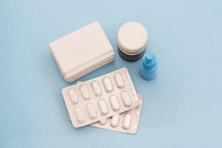 A set of remedy and medicaments and drugs to fight the coronavirus, covid-19 the flu and other...