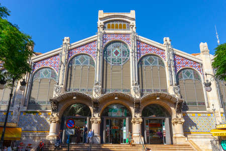 VALENCIA, SPAIN - JULY 15, 2020: Food market in Valencia, Spain. Tourist attractionsのeditorial素材