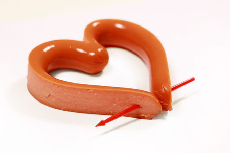 Hot dog heartの写真素材