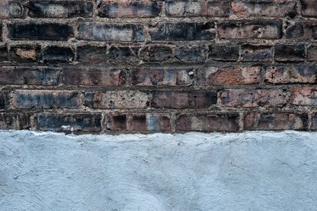 Dark brick wall texture with white paint