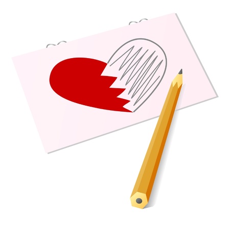 The image of heart with a pencil (a card by sacred valentine's day)のイラスト素材