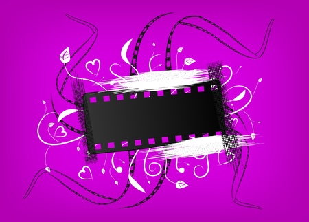 Banner of a film with an ornament on a violet backgroundのイラスト素材