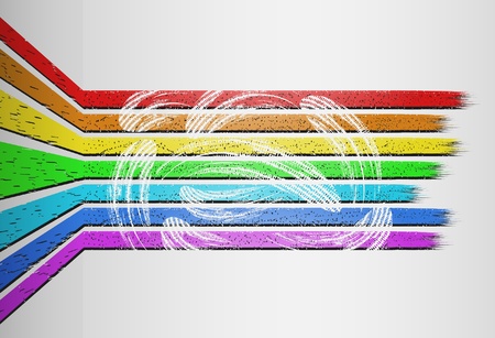 Voluminous abstract background in style grunge (rainbow)のイラスト素材