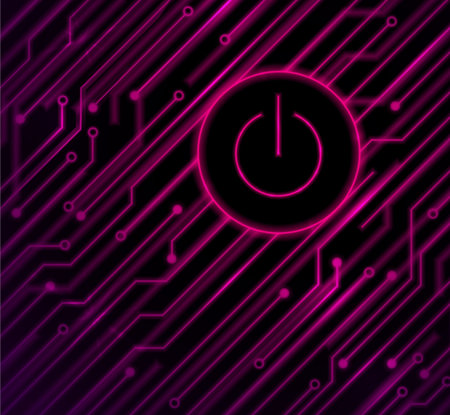 Button on off on the background of circuit board  