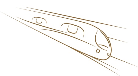 Sketch of high-speed train gold brushのイラスト素材