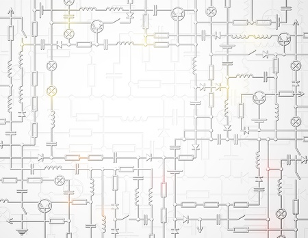 Electrical circuit scheme with space for text のイラスト素材