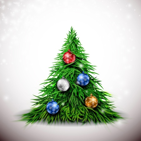 Christmas tree with balls. のイラスト素材